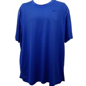 NIKE XXL Royal Blue Striped Dri-Fit T-Shirt